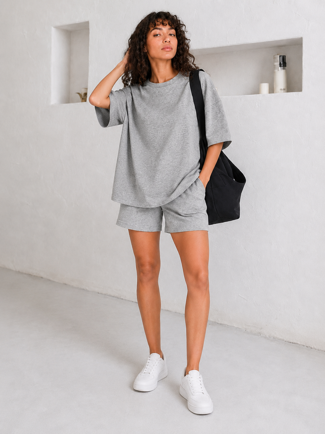Drawstring Three-Quarter Sleeve Casual Top