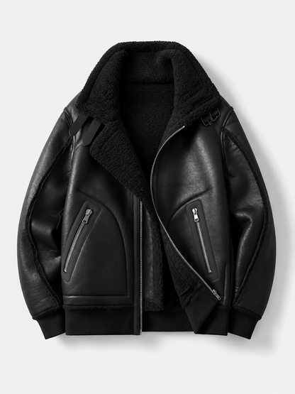Men’s Thickened Faux Leather Jacket
