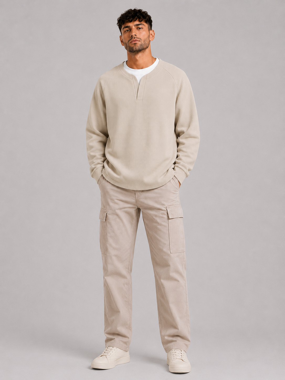 Mochuang V-Neck Pullover Sweatshirt