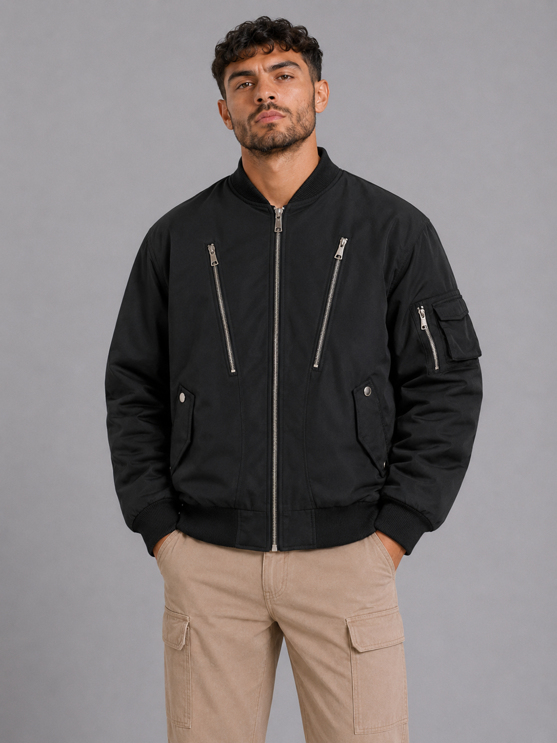 Street Trend Stand Collar Jacket