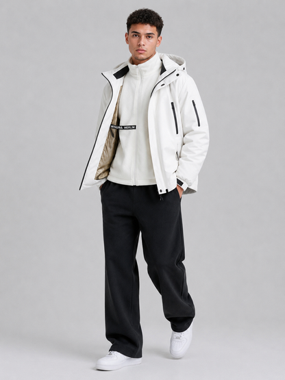Unisex Detachable Hood Polyester Jacket
