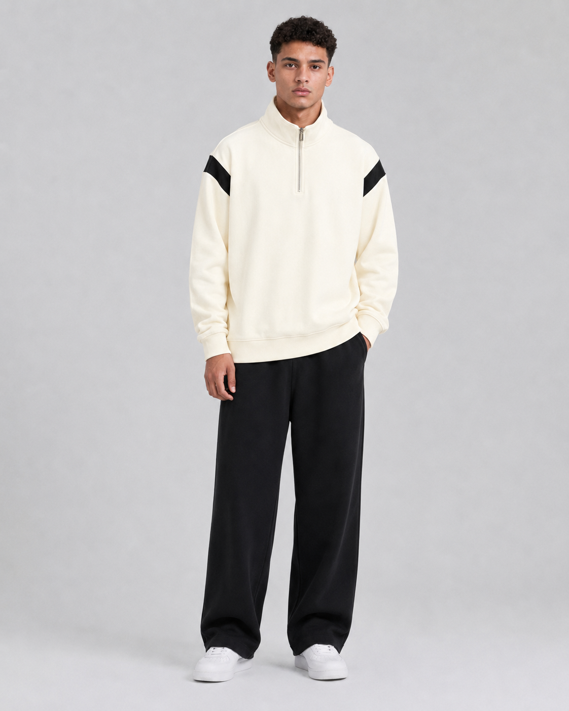 Mochuang Stand Collar Pullover Sweatshirt