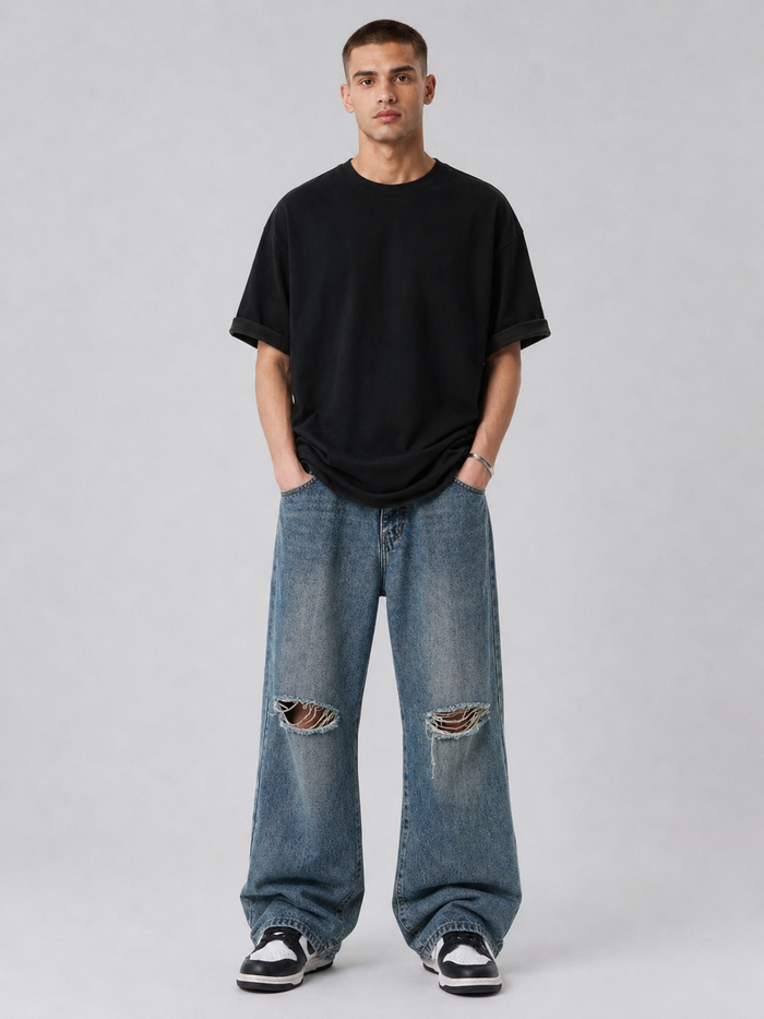 Blue Double-Waist Skateboard Pants alternate view