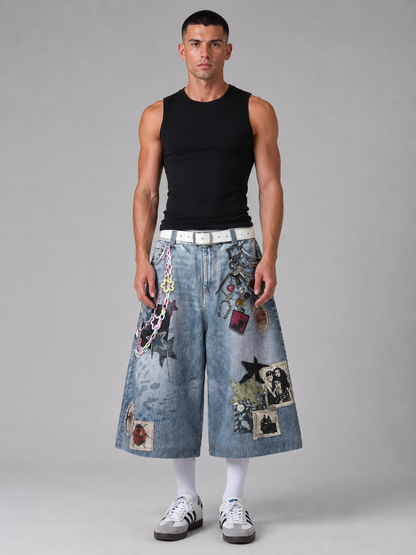 Men’s Cropped Straight-Leg Denim Pants