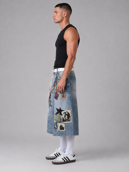 Men’s Cropped Straight-Leg Denim Pants