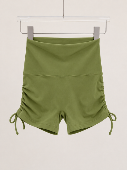 Women’s High-Waist Ruched Drawstring Shorts