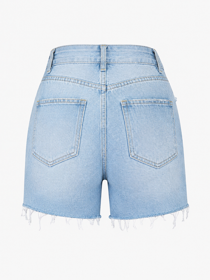 Women’s Frayed Hem Denim Shorts