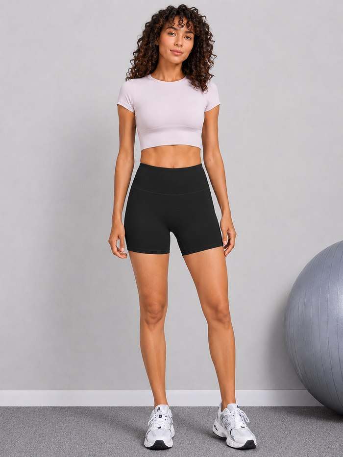 Women’s High-Waist Moisture-Wicking Fitness Shorts alternate view