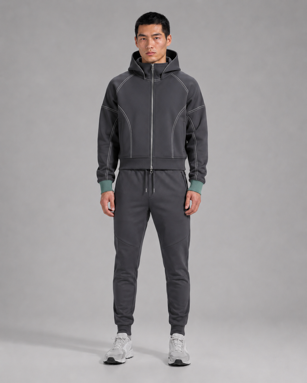Structured Cropped Hoodie With Sculpted Hem