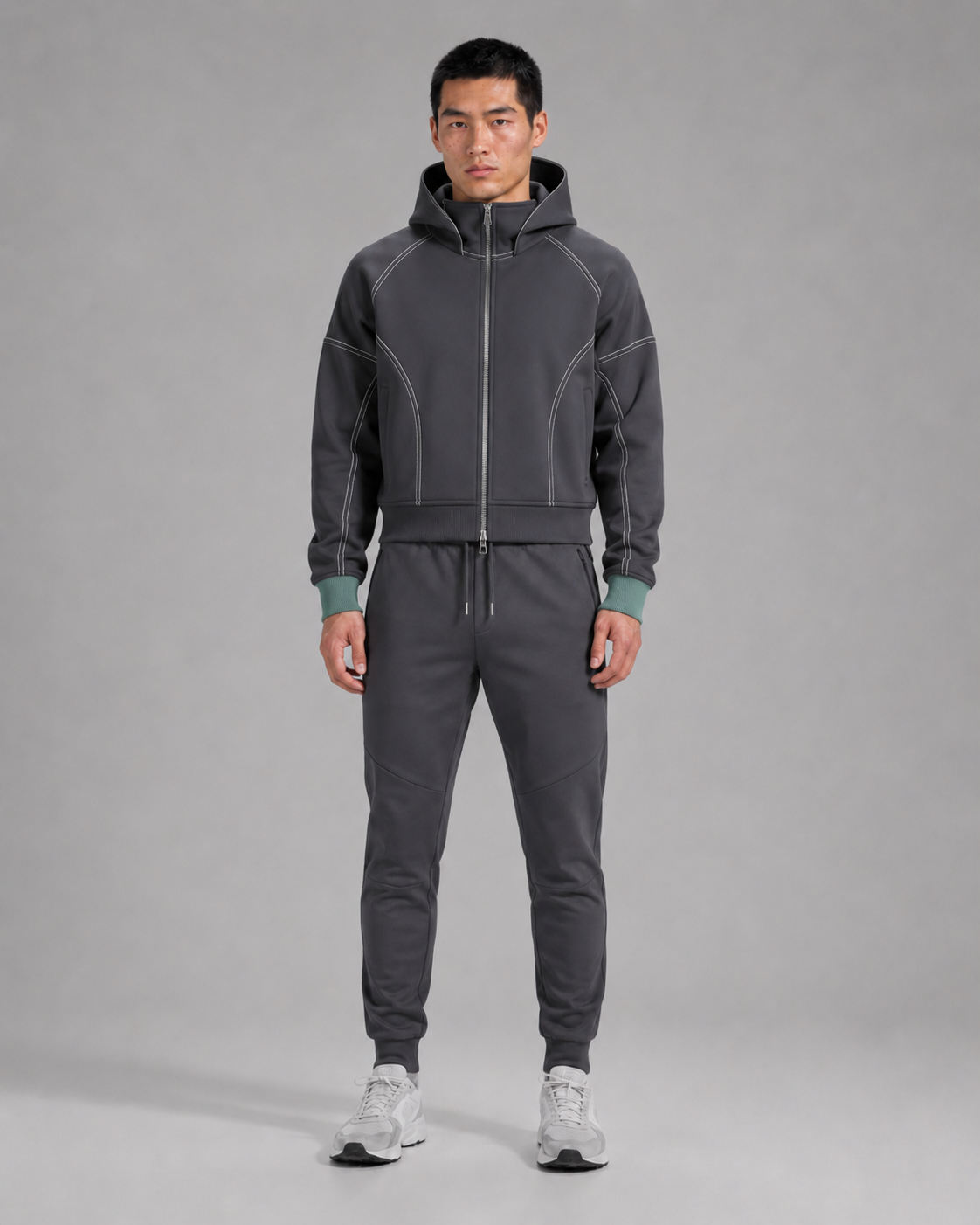 Structured Cropped Hoodie With Sculpted Hem